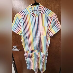 Men's Multicolor Striped Romper
